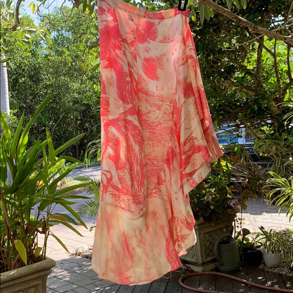 Just Cavalli pink multi color silk skirt Size 38